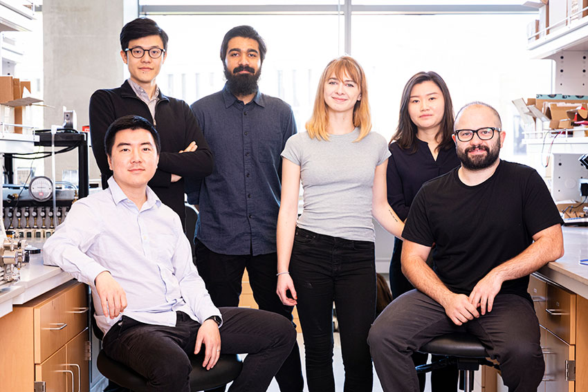 The AeroSpec team, from left to right: ME doctoral candidate Jiayang (Joe) He, ME master's student Cheng-Ying (Eric) Wu, ECE master's student Brenden Singh, ECE undergraduate Zoe Gregory, environmental and occupational health sciences doctoral student Shirley Huang, and ECE doctoral candidate Sep Makhsous. 