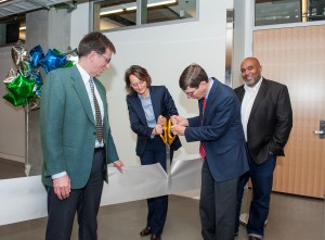 A ribbon cutting ceremony